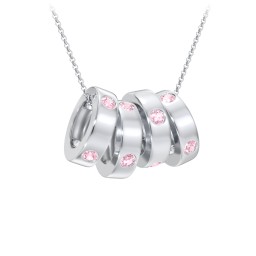 Multi-Gemstone Stacking Ring Charm Necklace - 4