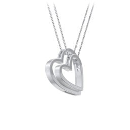 Engravable Heart In Heart Necklace Set