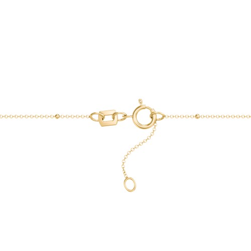 16" Ball Station Cable Chain Necklace – 18K Gold Plated Silver