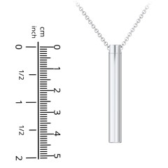 Engravable 3D Cylinder Urn Necklace in Stainless Steel