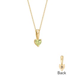 Engravable Generations Stacking Hearts Pendant - 1 in 18K Gold Plated Silver with Peridot