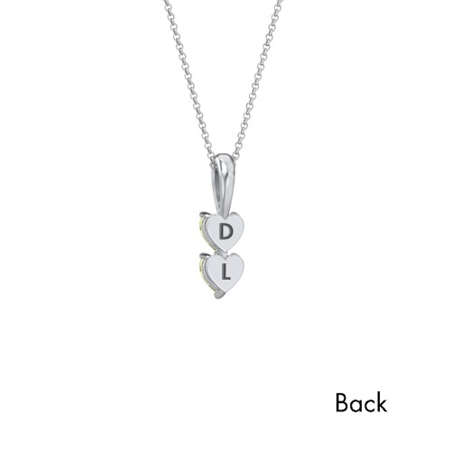 Engravable Generations Stacking Hearts Pendant - 2 – Sterling Silver with Peridot