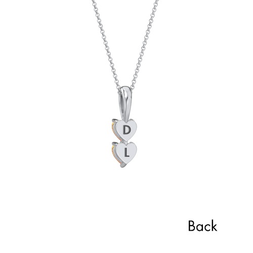Engravable Generations Stacking Hearts Pendant - 2 – Sterling Silver with Citrine