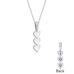 Engravable Generations Stacking Hearts Pendant - 3