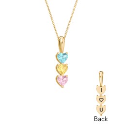 Engravable Generations Stacking Hearts Pendant - 3