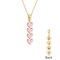 Engravable Generations Stacking Hearts Pendant - 4