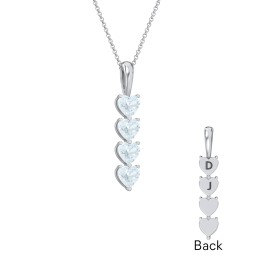 Engravable Generations Stacking Hearts Pendant - 4