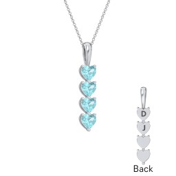 Engravable Generations Stacking Hearts Pendant - 4