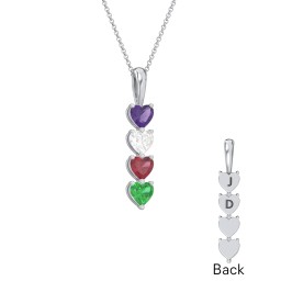 Engravable Generations Stacking Hearts Pendant - 4