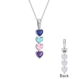 Engravable Generations Stacking Hearts Pendant - 4