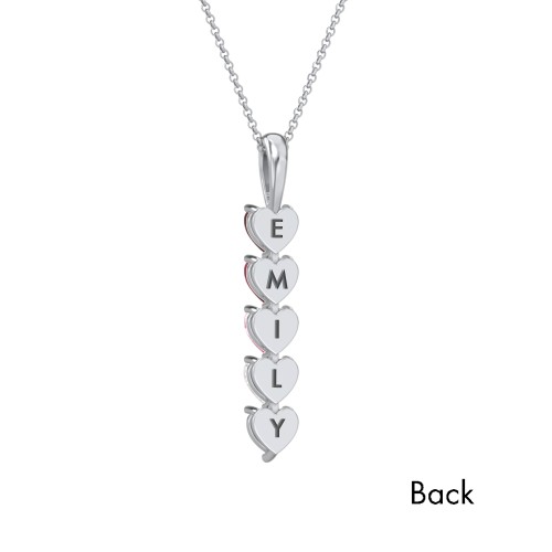 Engravable Generations Stacking Hearts Pendant - 5