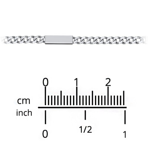 Engravable Bar Open Curb Chain with Black Enamel Bars