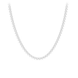 Heart Cubic Zirconia Tennis Necklace in 925 Sterling Silver
