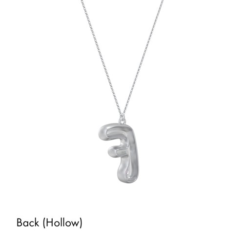 Custom Bubble Initial Necklace with Birthstone – Sterling Silver with Amethyst