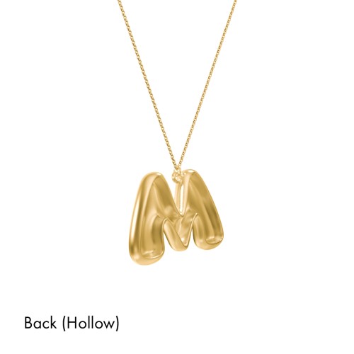 Custom Bubble Initial Necklace – 18K Gold Plated Silver