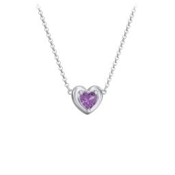 Puffy Heart Pendant with 1 Birthstone