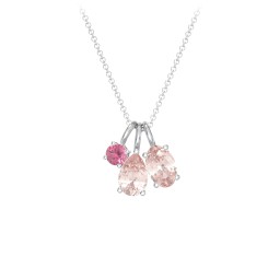 Toi et Moi + Baby and Me - Necklace Charms in 925 Sterling Silver with Morganite and Pink Tourmaline