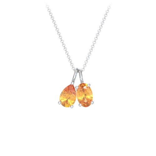 Toi et Moi Necklace Charms – Sterling Silver with Citrine