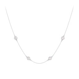 Bezel-Set Round Stone Station Necklace