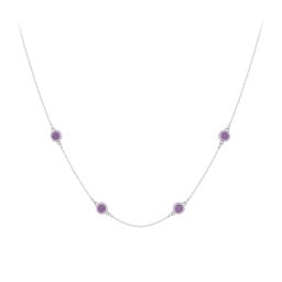 Bezel-Set Round Stone Station Necklace