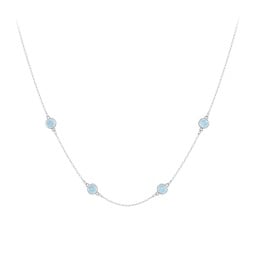 Bezel-Set Round Stone Station Necklace