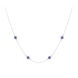 Bezel-Set Round Stone Station Necklace