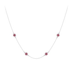 Bezel-Set Round Stone Station Necklace