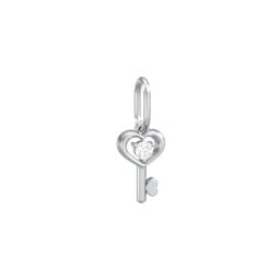 Heart Key Charm with Gemstone