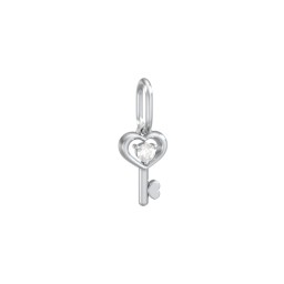 Heart Key Charm with Gemstone