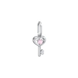 Heart Key Charm with Gemstone
