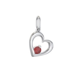 Tilted Heart Gemstone Charm