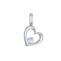 Tilted Heart Gemstone Charm