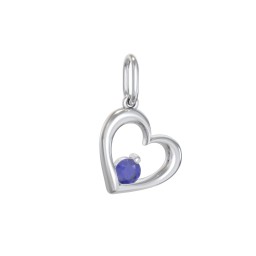 Tilted Heart Gemstone Charm