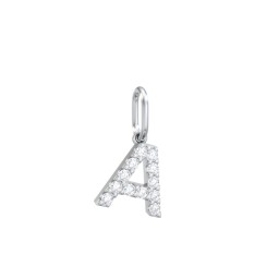 Pavé Initial Charm-A in 925 Sterling Silver with White Premium Zirconia