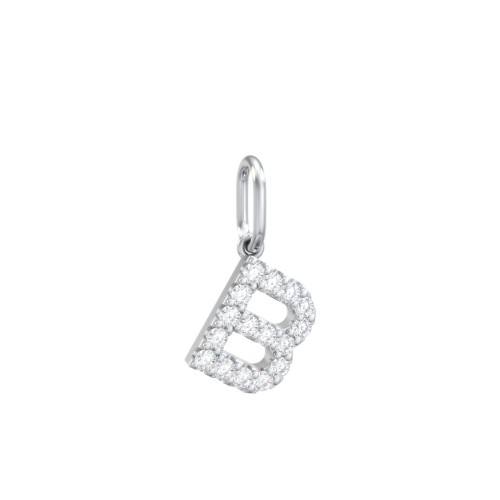 Pavé Initial Charm-B