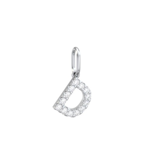 Pavé Initial Charm-D