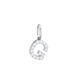 Pavé Initial Charm-G in 925 Sterling Silver with White Premium Zirconia