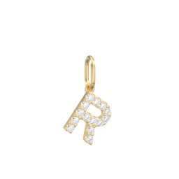 Pavé Initial Charm-R