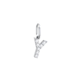 Pavé Initial Charm-Y in 925 Sterling Silver with White Premium Zirconia
