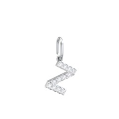 Pavé Initial Charm-Z – Sterling Silver with White Premium Zirconia