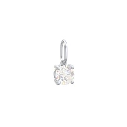 Round Gemstone Charm in 925 Sterling Silver with Cubic Zirconia