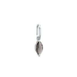 Marquise Gemstone Charm in 925 Sterling Silver with Smokey Quartz