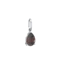 Pear Gemstone Charm in 925 Sterling Silver with Garnet
