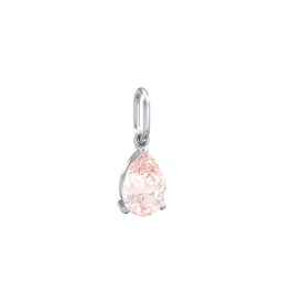 Pear Gemstone Charm in 925 Sterling Silver with Morganite