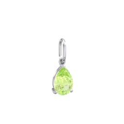 Pear Gemstone Charm in 925 Sterling Silver with Peridot