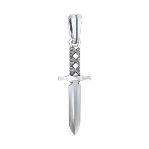 Men’s Engravable Dagger Pendant – Sterling Silver
