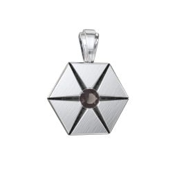 Men's Engravable Starburst Hexagon Pendant with Gemstone