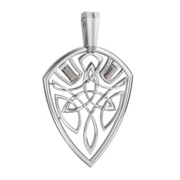 Men's Celtic Shield Pendant with Baguette Gemstones