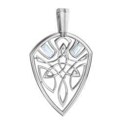 Men's Celtic Shield Pendant with Baguette Gemstones