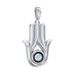 Men's Hamsa Pendant with Gemstone & Cold Enamel